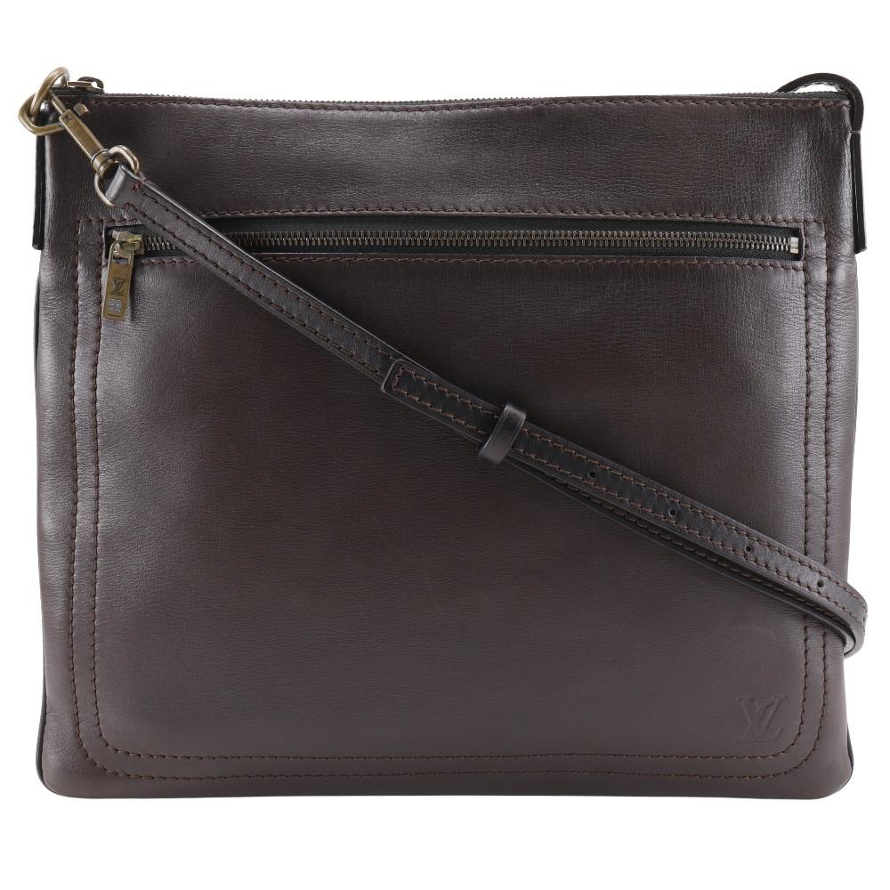 LOUIS VUITTON Sac Plat Shoulder Bag M92073 Utah Cafe Brown Calfskin mens Used