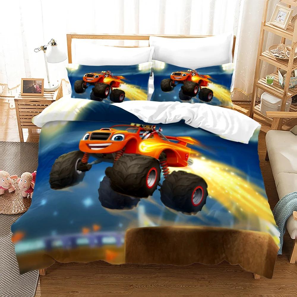 Monster Jam Bedding Set Single Twin Full Queen King Size Monster Jam F1 Bed Set Aldult Kid Bedroom Duvetcover Sets 3D Print 022