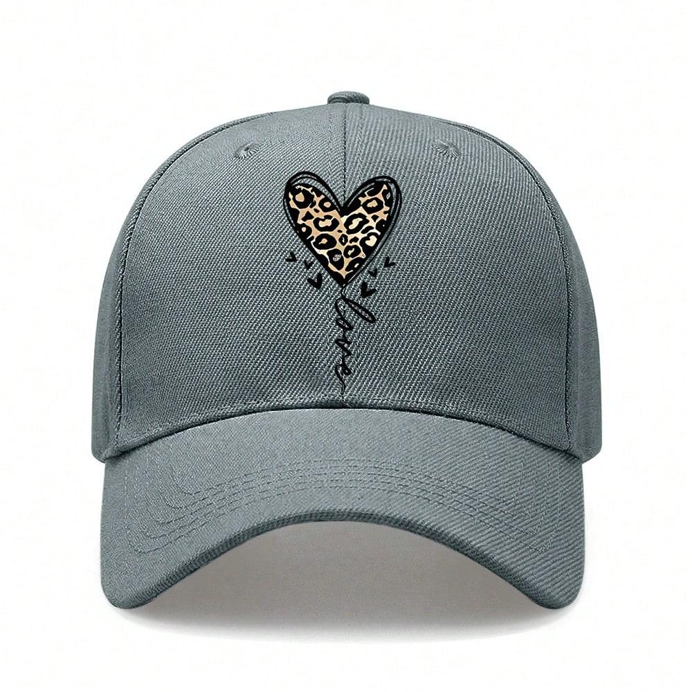 Love Print Baseball Hat - Unisex Adjustable Breathable Lightweight Soft Fabric Casual Daily Wear Sun Cap For Women Girlfriend Gift
