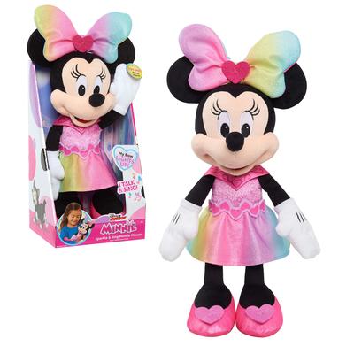 МИННИ Просто Играй Disney Junior Минни Маус Сверкающая Поющая Минни Маус Свето-Звуковая Мягкая Игрушка 13 дюймов