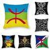 Кабильский амазигский флаг Наволочка для декоративной подушки 3D-принт Полиэфирное волокно 40*40см Домашний диван Декоративная подушка Фестивальный подарок