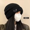 Hat Women's Autumn and Winter Warm Wool Hat Big Head Circumference Loose Face Small Ear Protectors Stacking Hat Knitted Cold Hat