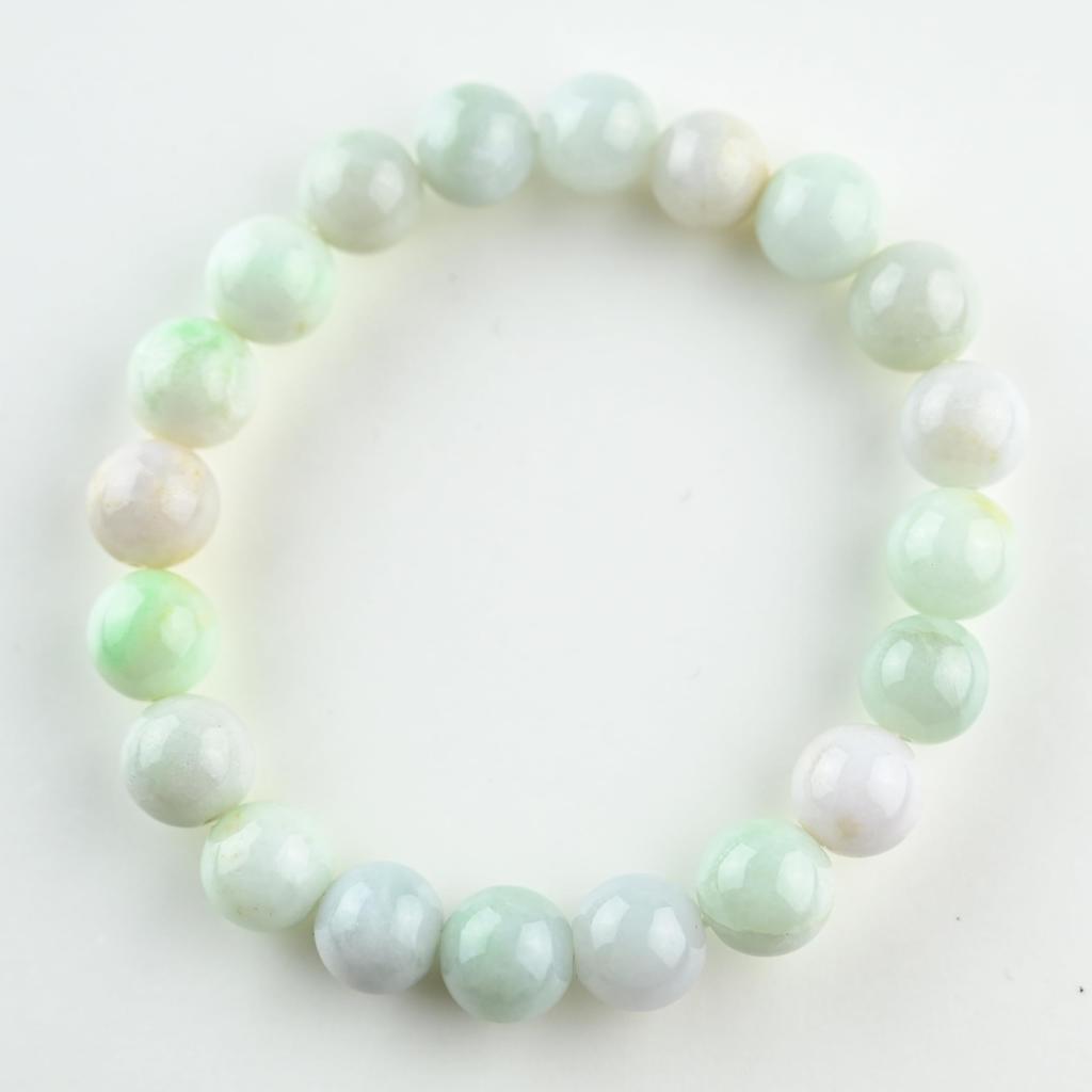 Eigado Настоящий жадеит Натуральный жадеит Май 10 мм Внутренний 17 см Браслет, Камень, Камень рождения, Бусины, Диаметр ок.