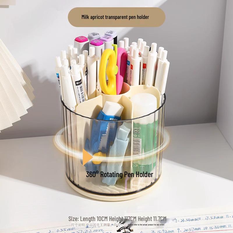 360° Rotating Pen Holder: Luxurious, Multifunctional, Large-Capacity Desktop Storage for Students and Offices