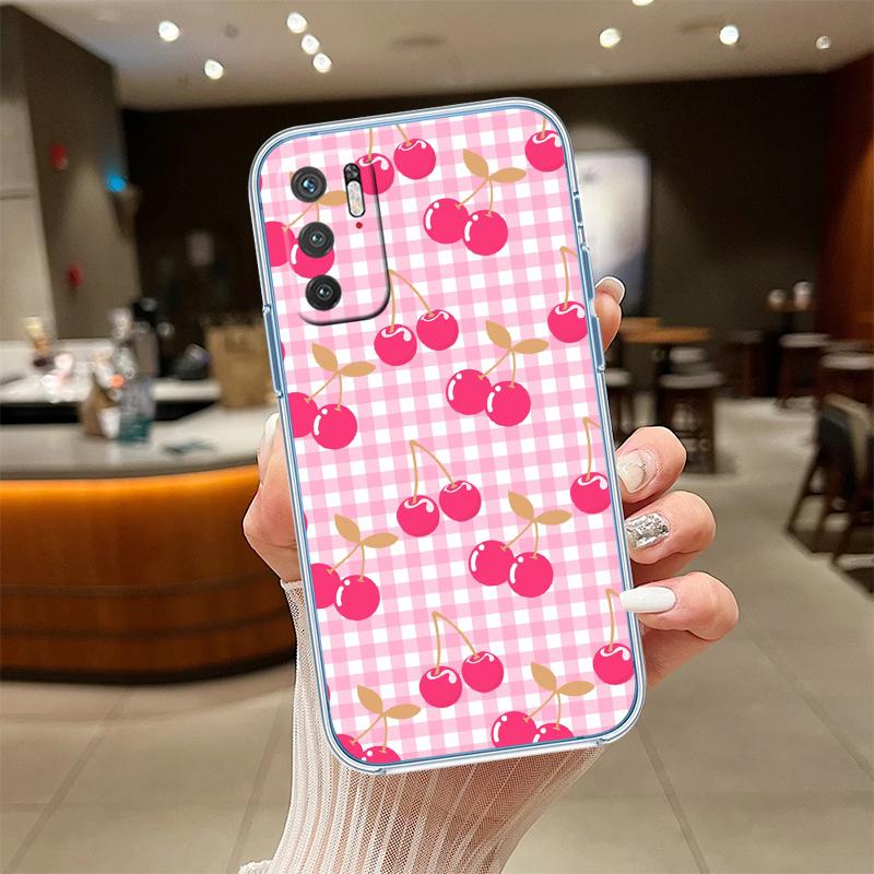 UP21 Cherry summer fruit Transparent Phone Case for Samsung Galaxy A04 A04S A14 A23 A34 A54 M23 M33 M52 M53