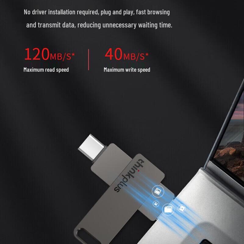 Lenovo Флеш-накопитель Thinkplus с двойным интерфейсом USB-C и USB-A