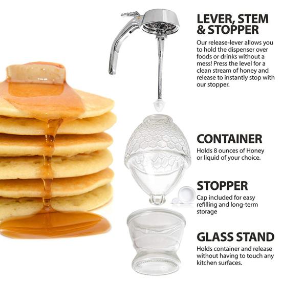 Диспенсер для меда Нажимной тип Контейнер для сахара АБС Контейнер-диспенсер для медового сиропа для дома