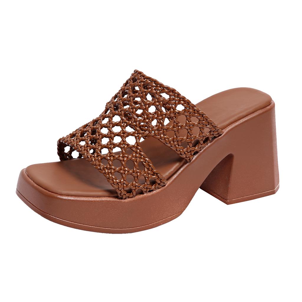 Fashion 2024 New Women Trend Walking Comfortable Shoes Summer Chunky High Heel Platform Open Toe Casual Fashion Sandals Shoes for Women