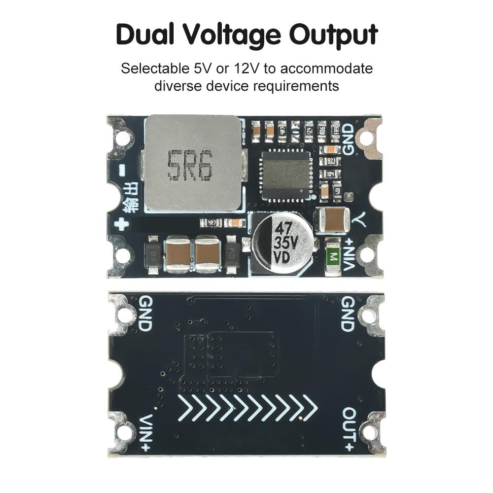 DC-DC Buck Module 6-35V to 5V 12V Fixed Output Power Converter 8A Mini Buck Regulator Step Down Module with TVS 500kHz lowripple