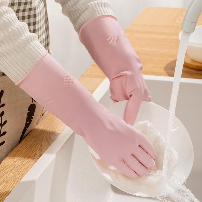 Yunlei Household Gloves, Rubber Medium Size, 1 Pair, for Washing Dishes And Clothes, Rubber Kitchen Cleaning Gloves, Thickened Durable Cleaning Gloves