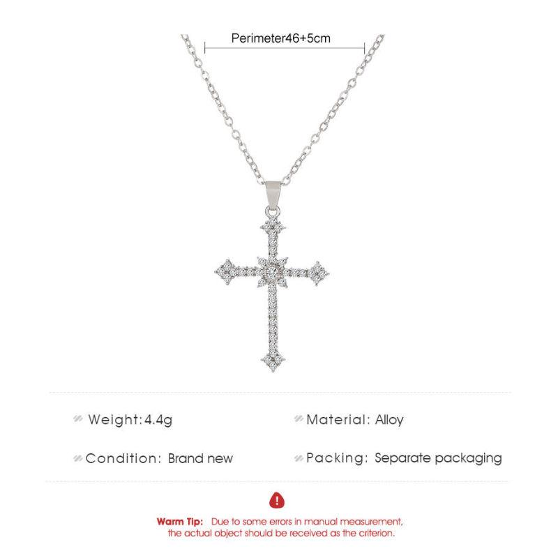 Ожерелье с подвеской в ​​виде звездного креста в европейском и американском стиле, женское легкое роскошное нишевое высококачественное холодное стильное текстурированное циркониевое кольцо с бриллиантами на ключице