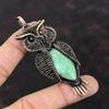 Подвеска из варисцита, обернутая медной проволокой, ювелирное изделие в виде совы из варисцита, новинка ручной работы, подвеска из драгоценного камня для подарка, ювелирное изделие из медной проволоки