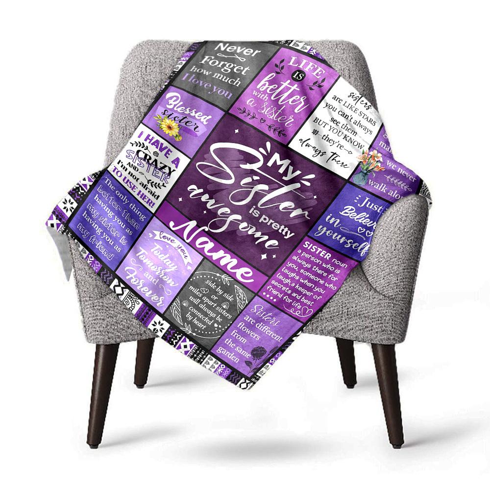Life Is Better With A Sister Home Customize Your Name Blankets Comfortable Soft And Lightweight Allseason Multipurpose Blanket Suitable For Picnics