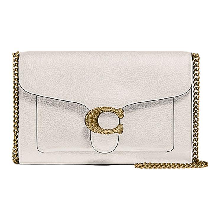 Coach Tabby 20 Woc Chain Leather Shoulder Bag Women Shoulder Bag White 79438-B4HA