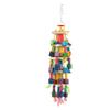 Bird Chewing Toy Wooden Blocks Colorful Bite Resistant Bird Cage Hanging Toy for Medium Large