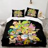 3PCS Rugrats  Bedding Set Printed Duvet Cover Closure Includes 1 Duvet Cover & 2 Pillowcases for All Seasons Bedroom Decor