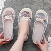 Summer Old Beijing Cloth Shoes Women's Sandals Soft Sole Anti Slip Mom's Shoes Breathable Hollow Middle and Elderly Flat Bottom Grandma's Shoes