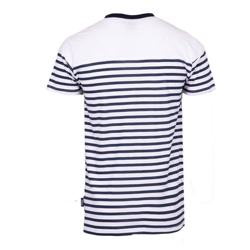 BLAGGIO Men's Murphy Striped T-Shirt with Button-Down Collar