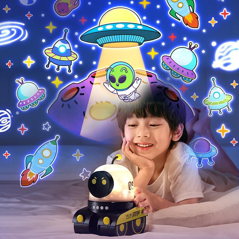Creative Bluetooth Starry Sky Projection Light Robot With Music Function For Kids