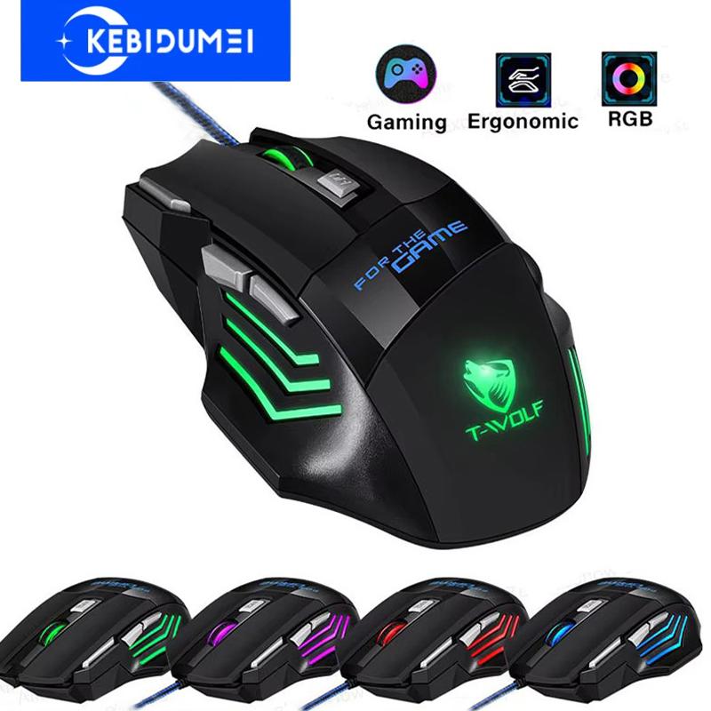Проводная USB-мышь с RGB-подсветкой, эргономичная, игровая, 7D, для киберспорта, компьютерная мышь для ПК, настольного компьютера, ноутбука.
