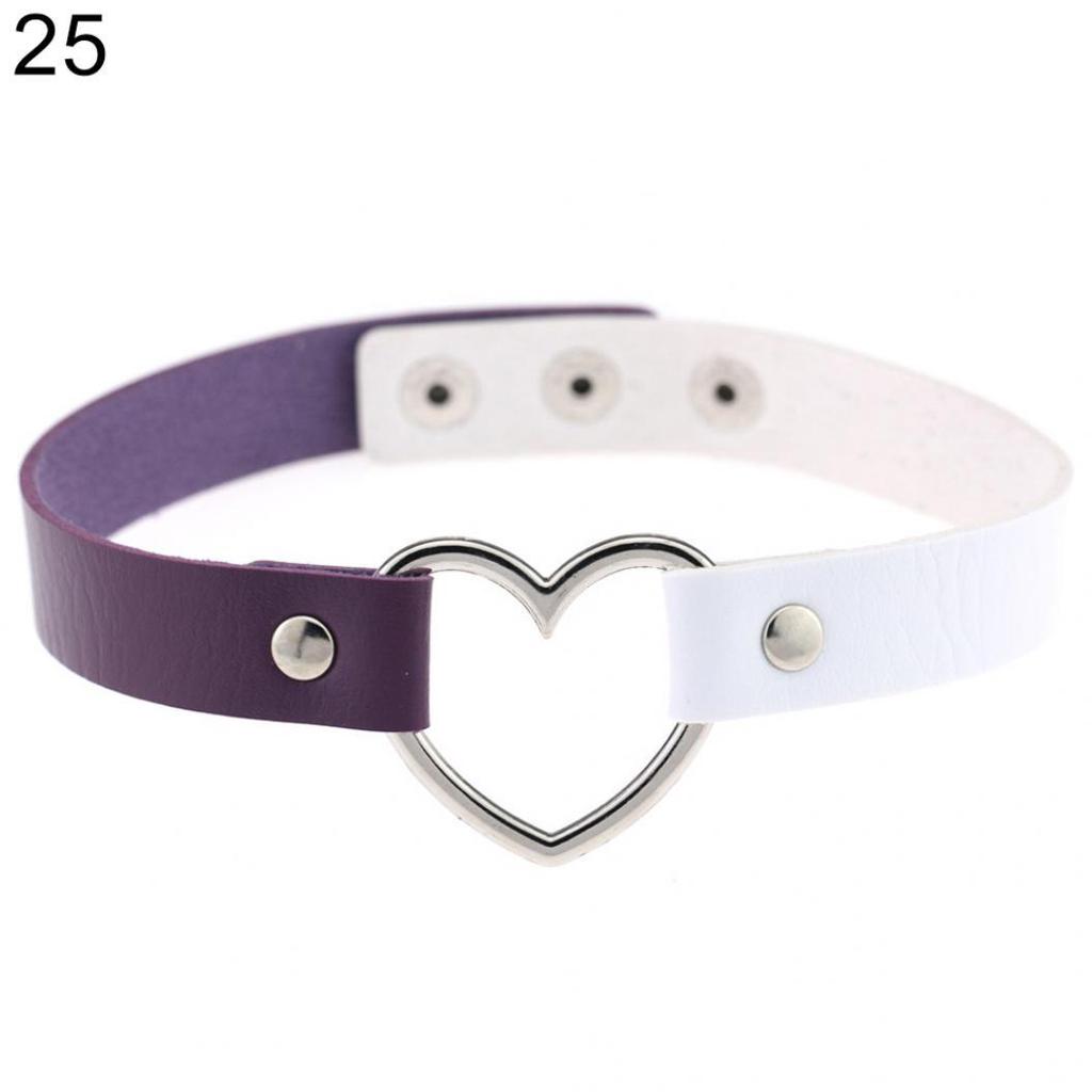 Женский панк колье-чокер из искусственной кожи с сердечком, ювелирное украшение, шарм, подарок AVE
