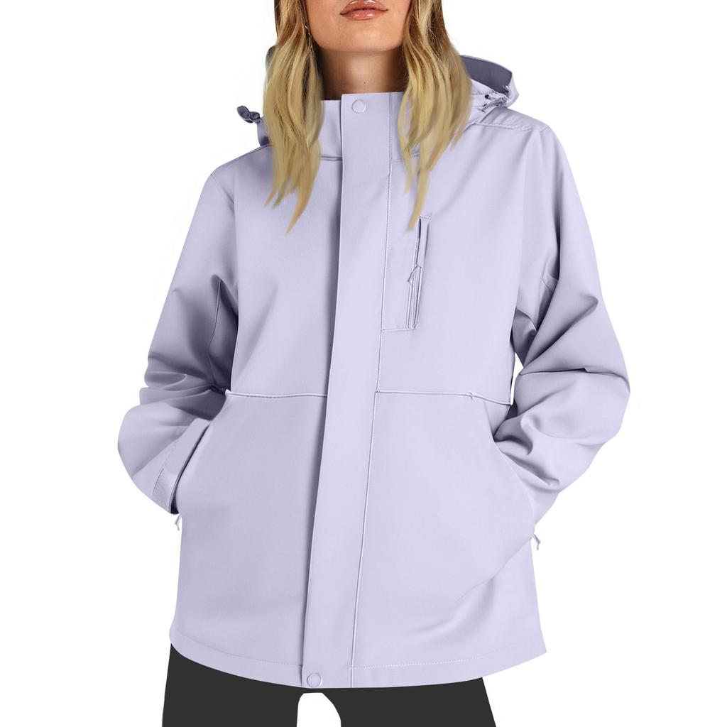 Женская однотонная полосатая дождевик на открытом воздухе плюс водонепроницаемый плащ с капюшоном ветрозащитный