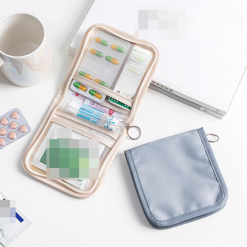 Portable Pocket Polyester Medicine Bag Outdoor Travel Camping Medical Bag First Aid Kit Bandaid Disinfection Supplies Organizer