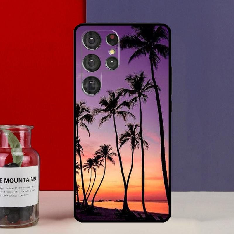 Закат пальмы Чехол-футляр Для Samsung Galaxy S25 Ultra S9 S10 S20 S21 FE S22 S23 Plus S24 Ultra Чехол для телефона