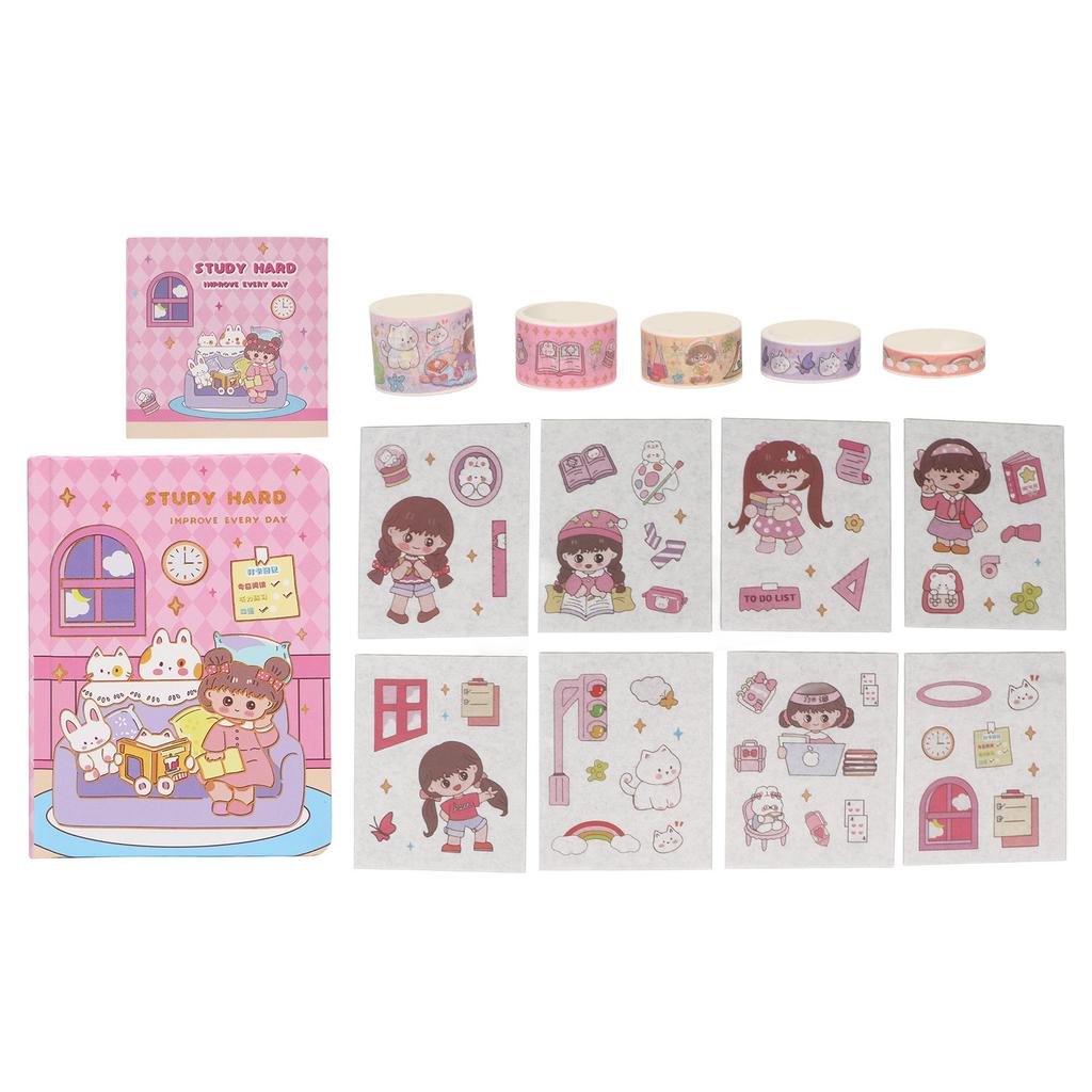 Набор наклеек из японской бумаги, симпатичные мультяшные прозрачные печатные художественные наклейки для конверта-дневника