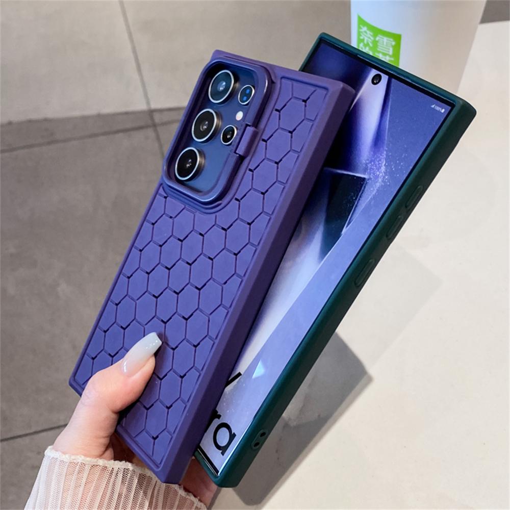 Подставка для камеры, охлаждающий мягкий чехол для Samsung Galaxy S24 Ultra S23 Plus S23 FE A55 A54 A34 A35, чехол-бампер в виде сот