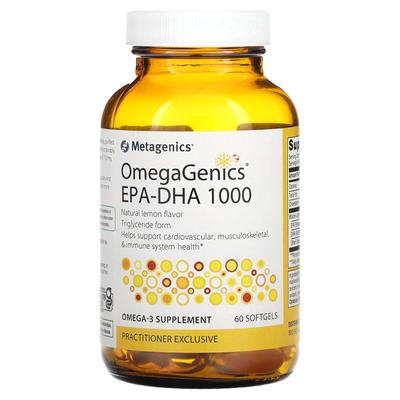 OmegaGenics EPA-DHA 1000, натуральный лимонный вкус, 60 мягких капсул