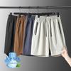 Men's Plus Size Ice Silk Beach Shorts - Summer 2025 Zipper Sports Casual Pants