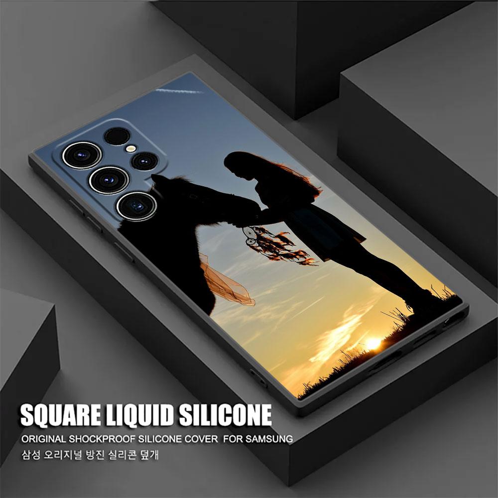 Horse Girl Animal Phone Case For Samsung Galaxy S24 Ultra Cases S23 S21 S20 FE S22 9 Plus Note 20 Ultra 10 Silicone Cover Horses