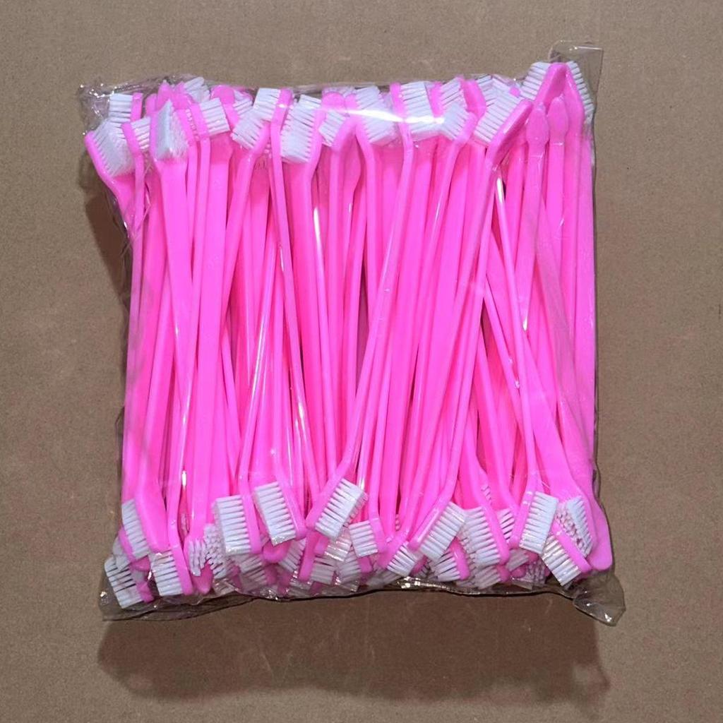 Двойная зубная щетка для домашних животных с длинной ручкой и мягкой щетиной для ухода за полостью рта собак.