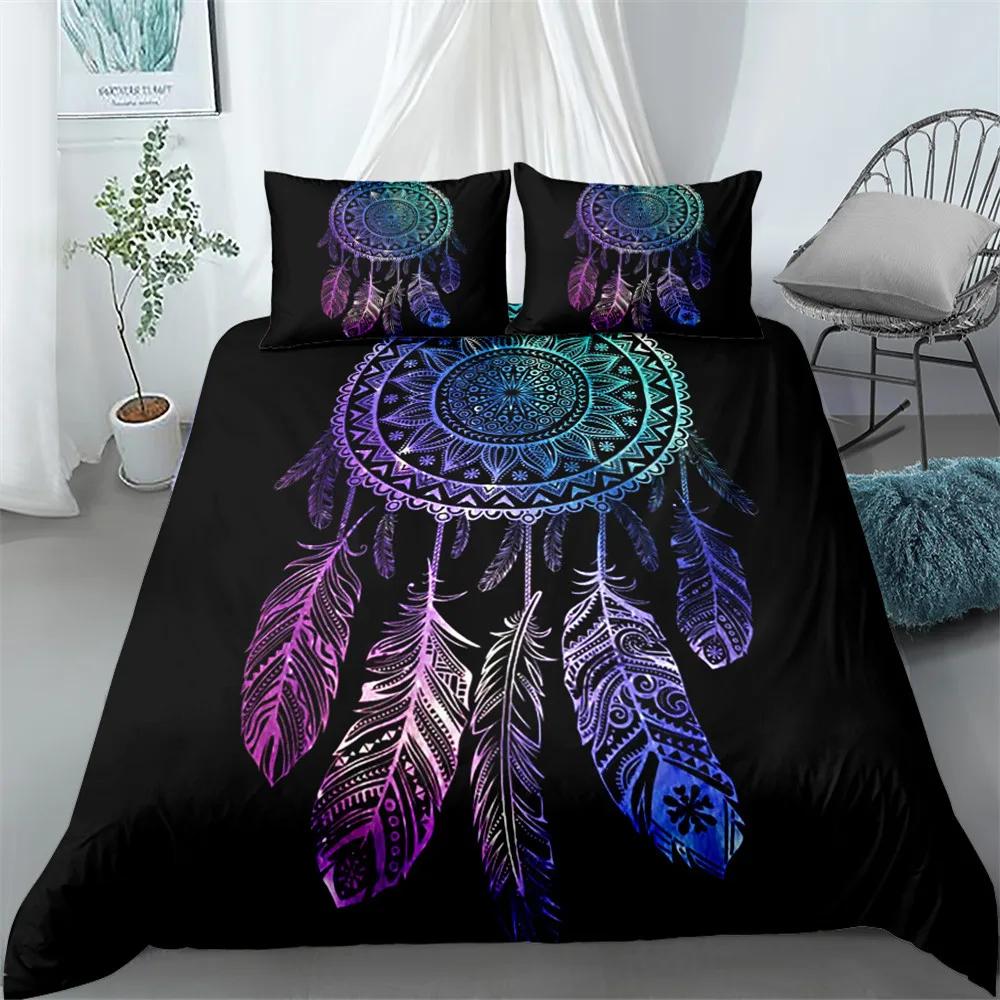 Комплект постельного белья Bohemian Mandala Purple Duvet Cover Set Single Twin Double Queen King Cal King Size