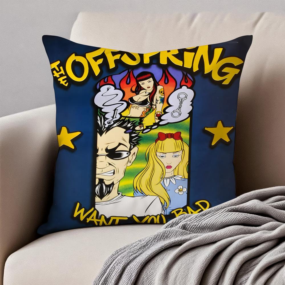 Панк-рок американская группа The Offspring Наволочка для подушки Наволочка Защита от пылевых клещей Невидимая молния Короткий плюш Подушка для дивана