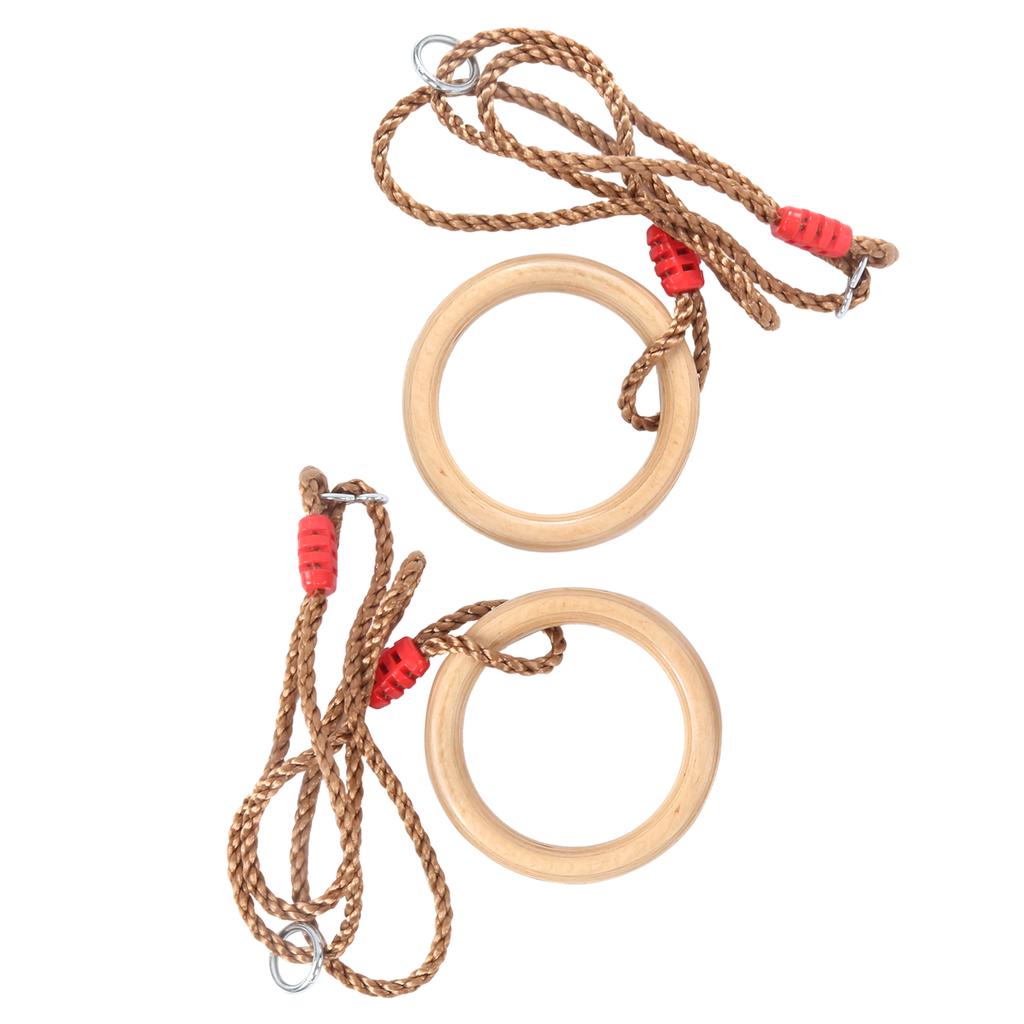 Набор из 2 шт. Фитнес Деревянное гимнастическое кольцо с веревкой Детские спортивные деревянные кольца для качелей