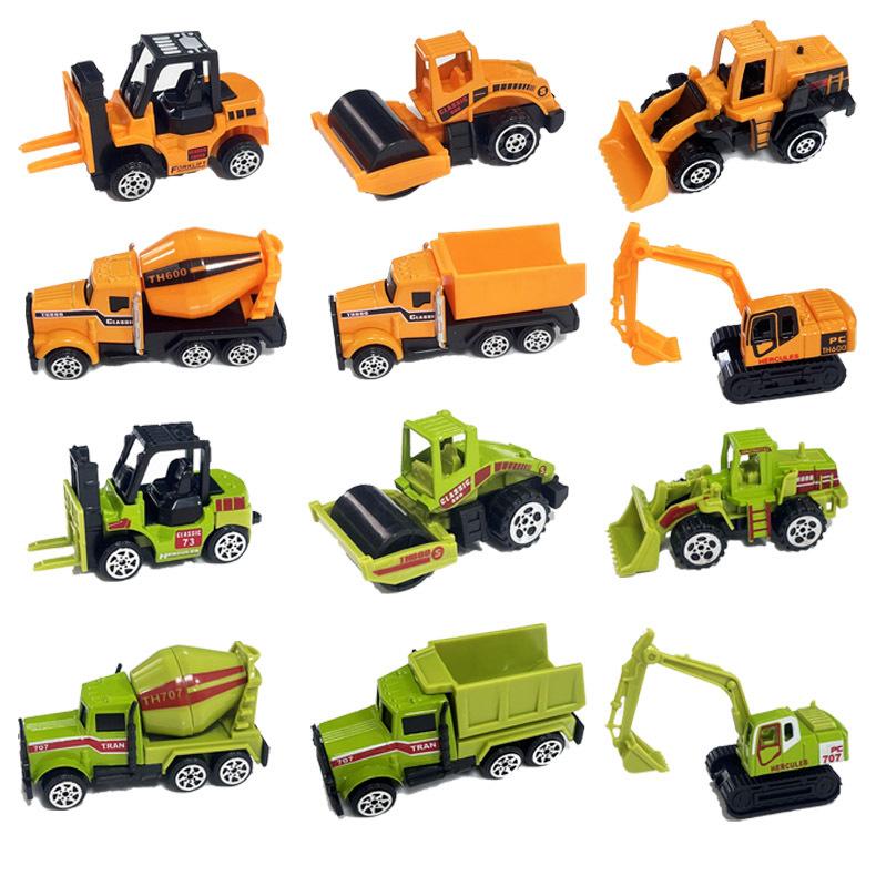 Children Educational Toys Simulation Sliding Alloy Mini Engineering Car Excavator Bulldozer Roller Dumper Boy Birthday Gift