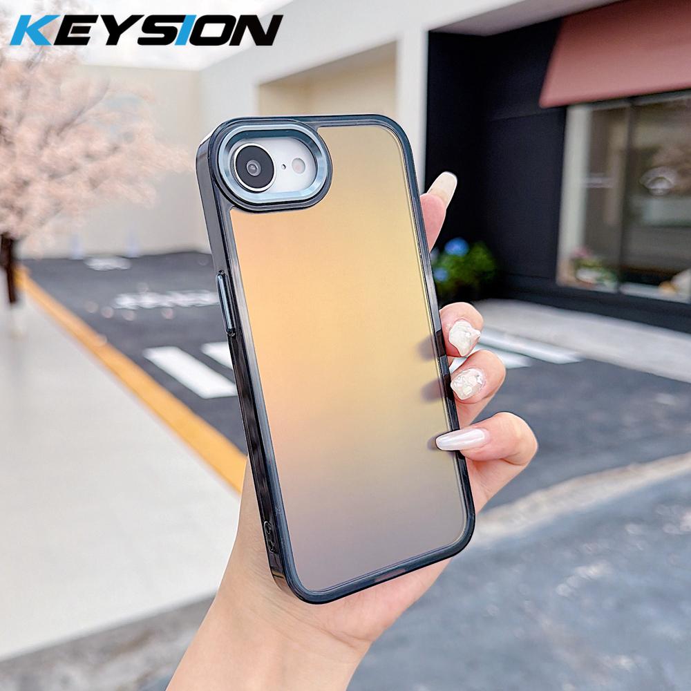 KEYSION Модный Лазерный Градиентный Цветной Чехол для Телефона для iPhone 17e 16e Мягкий TPU+PC Ударопрочная Задняя Крышка для iPhone 16e 17e 2026