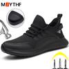 Large Size 50 Fashion Safety Shoes Men Anti-Smash Steel Toe Cap Puncture Proof Indestructible Shoes Breathable Sneaker Work Shoe