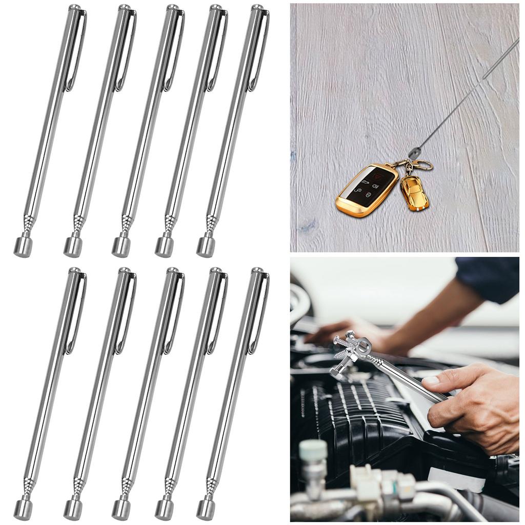 Телескопическая магнитная ручка-магнит 1/3/5/10 шт. Магнитный инструмент для захвата с карманным зажимом Металлический выдвижной магнитный стержень Инструменты для захвата