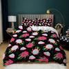 Black Bedding Set Comforter Cover for Kids Adult Cute Pitaya Duvet Cover Cartoon Tropical Fruit Print Bedspread Cover Queen Size