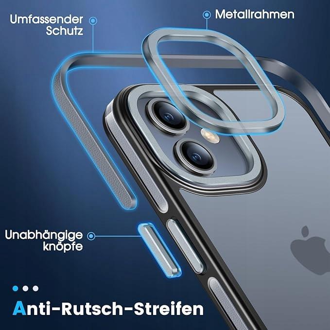 PuyaTeya iPhone 11 Shockproof Case Translucent Black/Gray