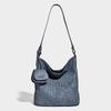 Niche Design Fashion Woven Bucket Bag for Women 2025 New Versatile Casual Lazy Style Commuter Shoulder Bag