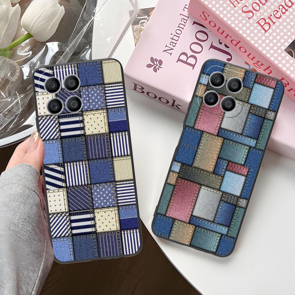 Чехол для телефона с текстурой джинсы для Honor 90 80 70 60 50 30 20 10 9 8 7 Pro S SE Lite 5G Цветной печатный чехол Красивый Роскошный