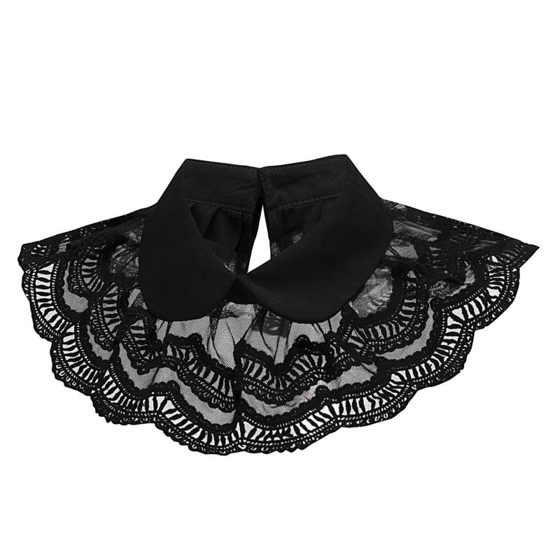 Vintage Shawl Fake Collar Women White Detachable Collars For Women False Collar Woman Lace Lapel Half Shirt Tie Shawl Wrap