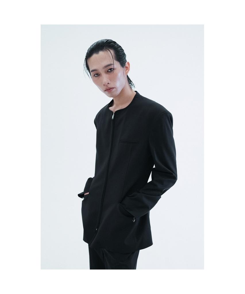 LUNECAVE Worsted Slim-Waist Zip-Up Jacket