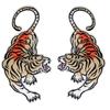 1Pair Red Backed Tiger Embroidered Patches Applique Clothing Patch Decoration
