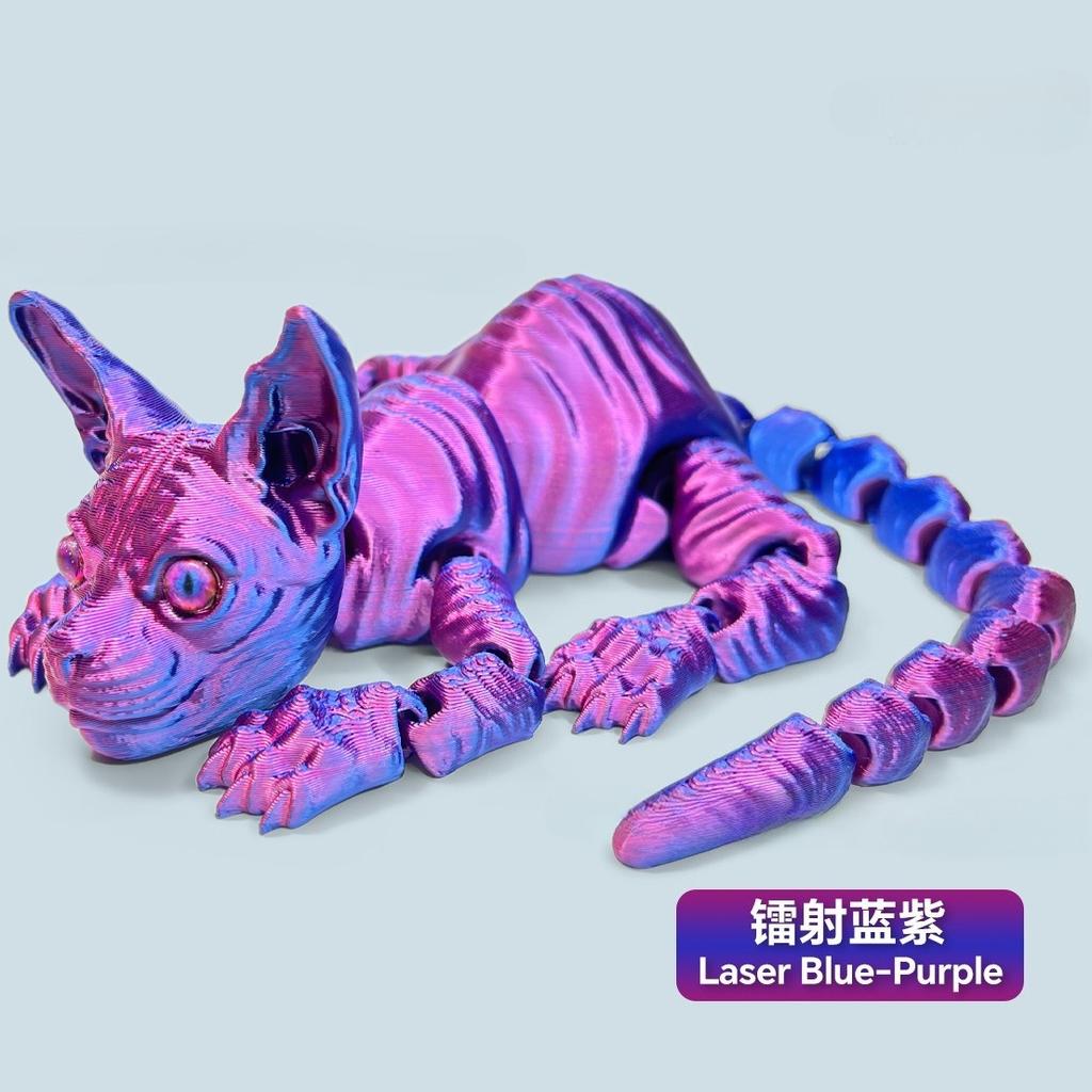 3D-печатный сфинкс Имитация животных Безволосая кошка Фигурка Очаровательная Сочлененная Игрушка-антистресс Домашние Декоративные украшения подарки