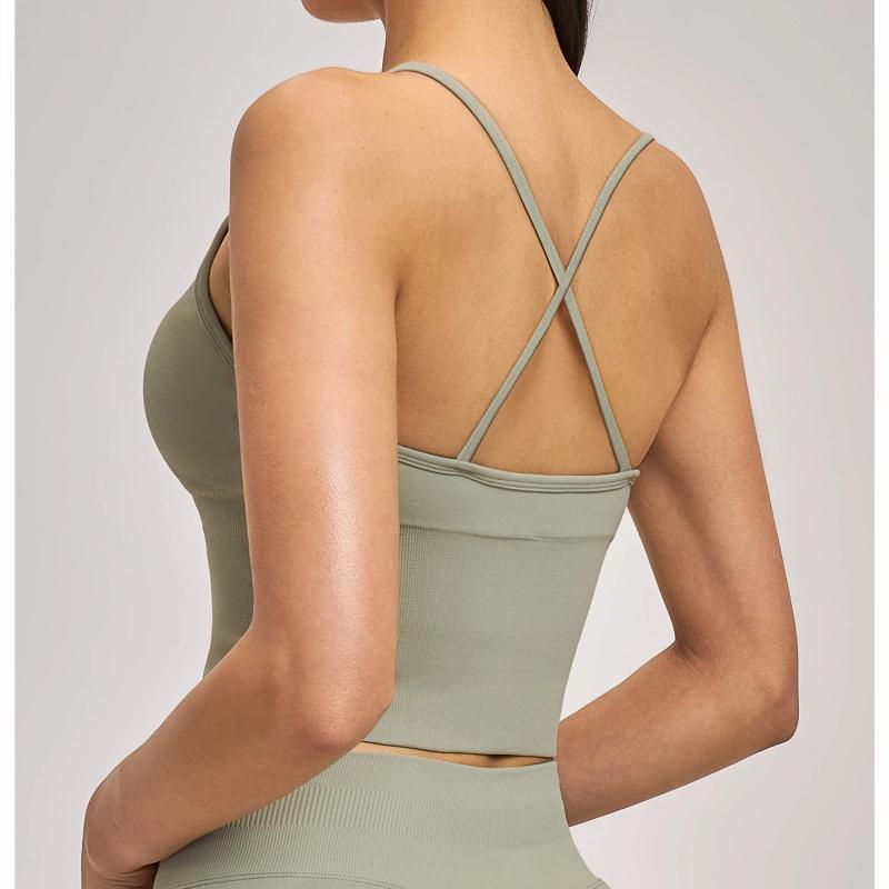 Summer New Shockproof Seamless Yoga Bra Women Cross Beautiful Back Quick Drying Sports Tops Running Fitness Clothes